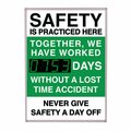 5S Supplies Digital LED Safety Scoreboard Signs with Frame, Safety Is Practiced Here SAFETY-LED- SIPH